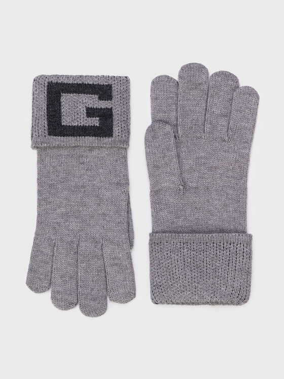 Плетени ръкавици с лого акцент - 1