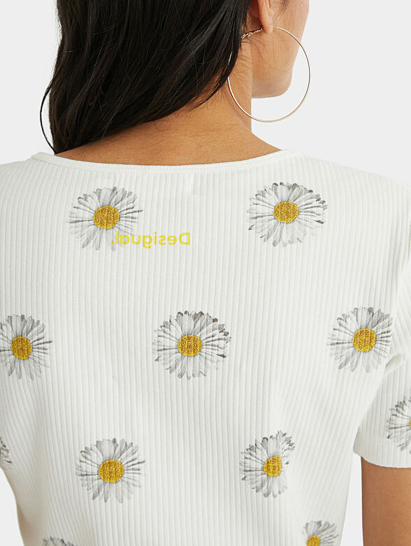 Crop top with floral motifs - 4
