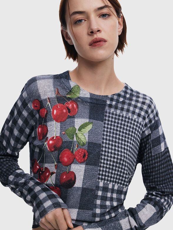 Sweater with oval neckline and print - 4