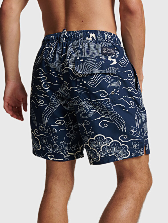 VINTAGE HAWAIIAN beach shorts with floral print - 2