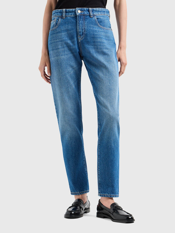 Сини дънки с избелен ефект - 1