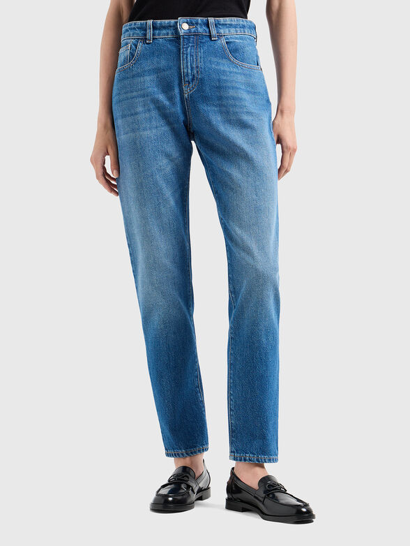 Black jeans with logo detail  - 1