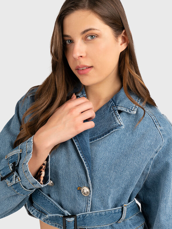 Cropped denim jacket - 6
