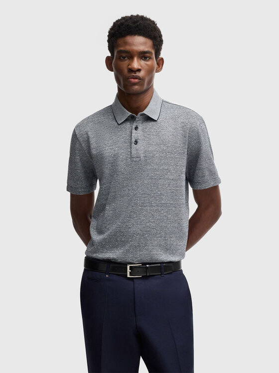Cotton polo shirt with short sleeves and buttons - 1