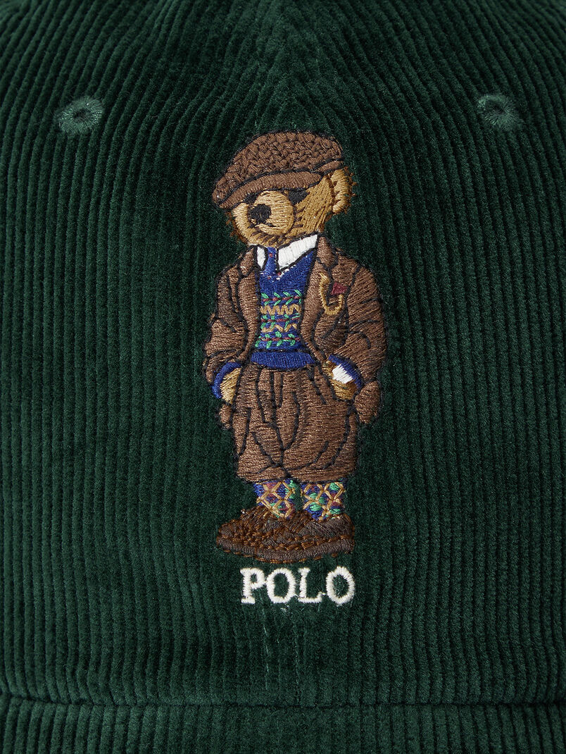 Green velvet jeans hat with Polo Bear embroidery - 3