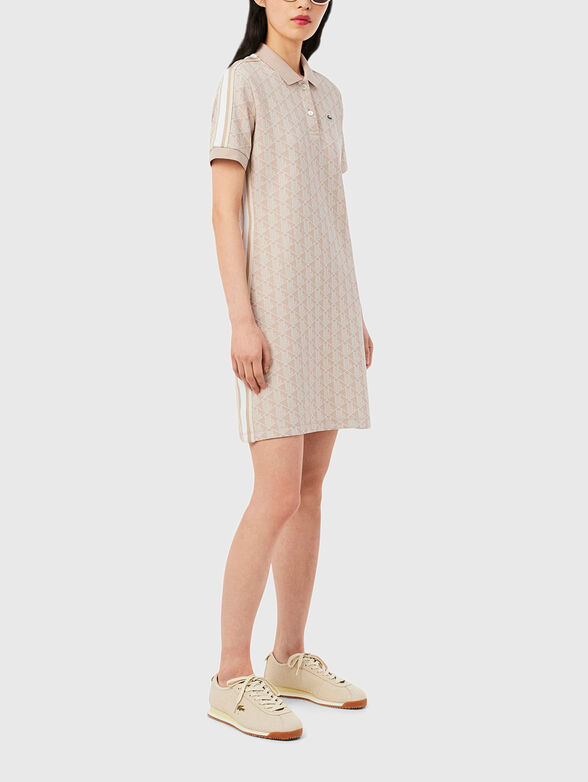 Beige dress with monogram print - 1