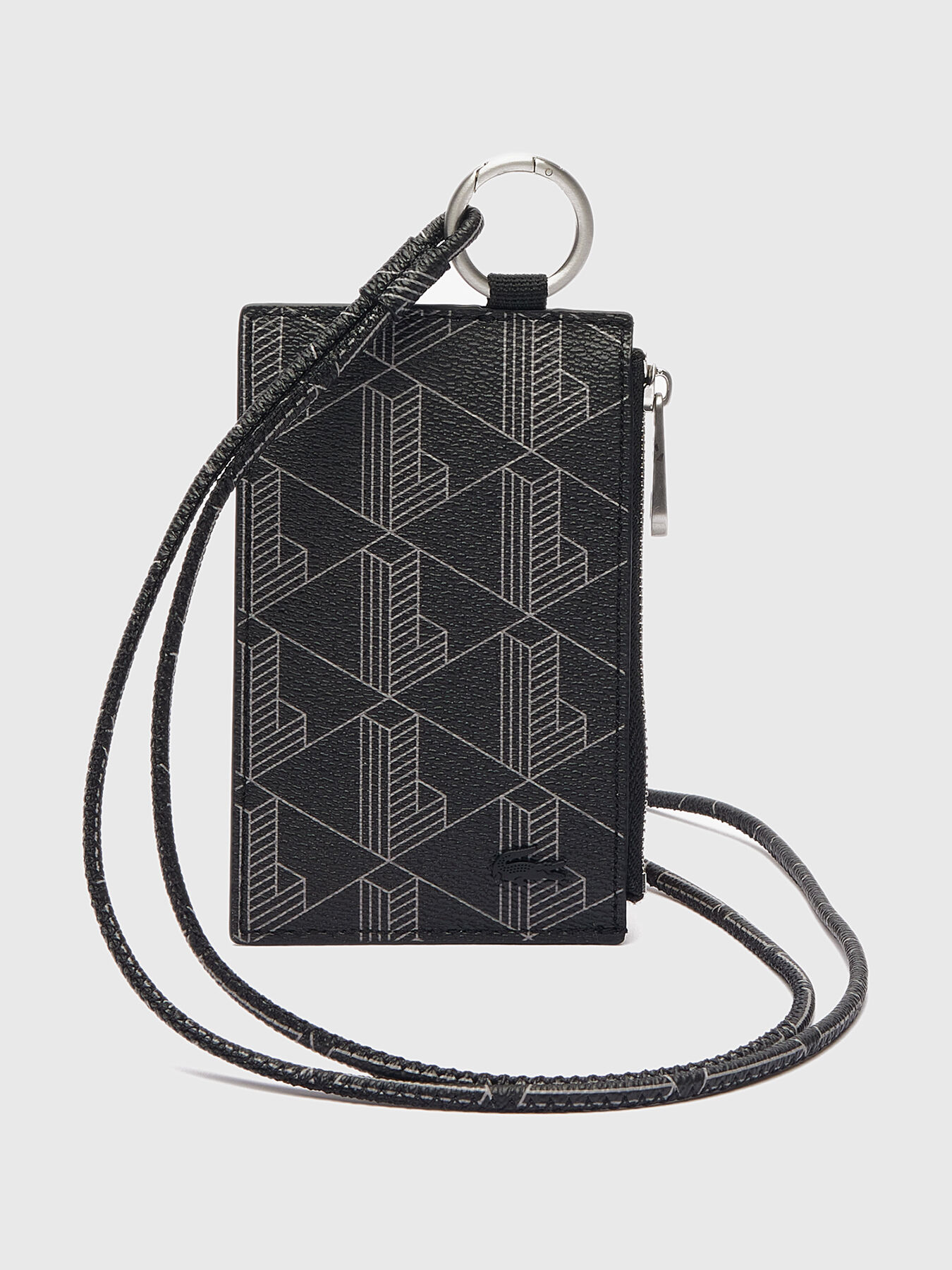 Black card holder with monogram logo brand LACOSTE Globalbrandsstore en