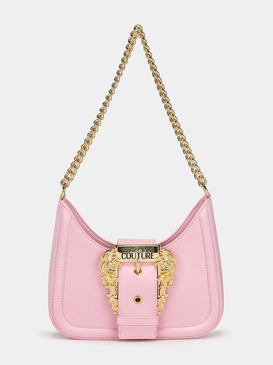 Малка розова чанта със златиста катарама - 1
