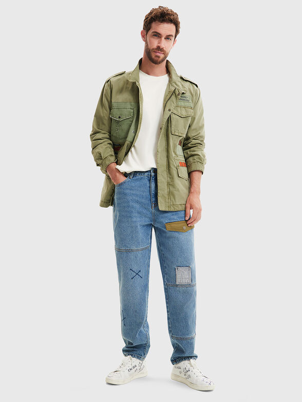 Cotton parka with art patches - 2