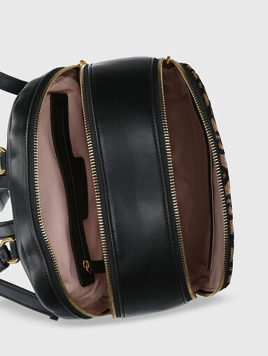 Black backpack with monogram print  - 5