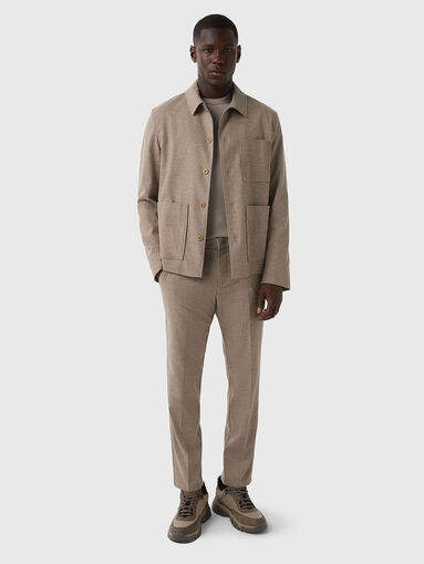 RILEY slim fit wool blend trousers with pockets - 5