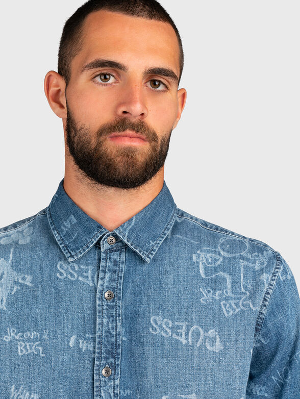 Denim shirt with long sleeves  - 6