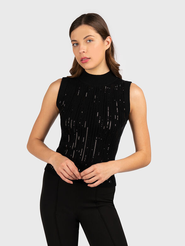VIVIAN black top with sequins - 1
