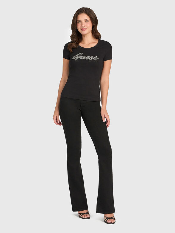 Cotton T-shirt with rhinestones - 2
