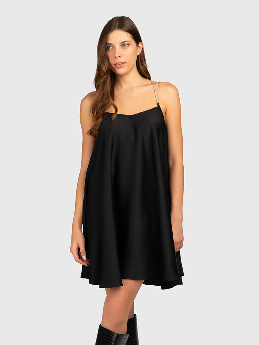 Mini dress with accent back