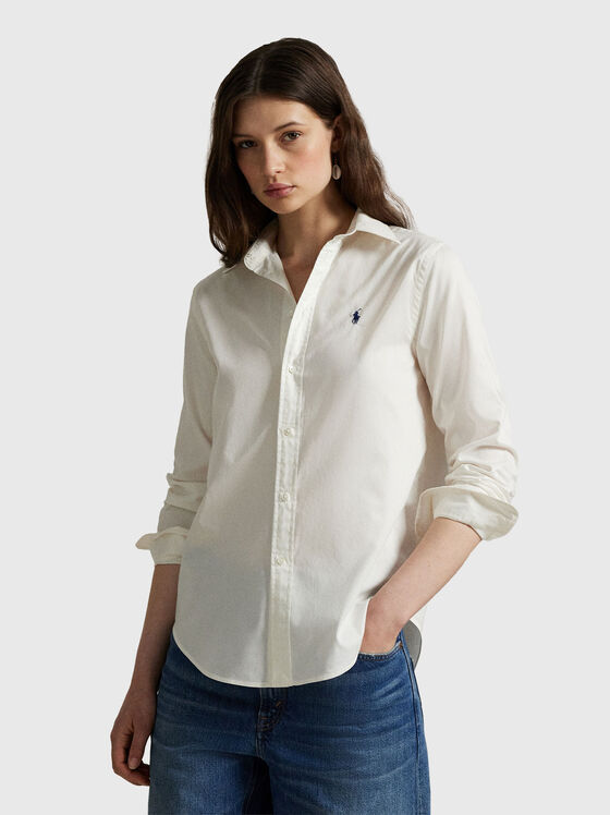 Cotton shirt with classic collar - 1