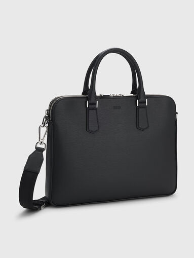 Leather document bag with an embossed texture - 3