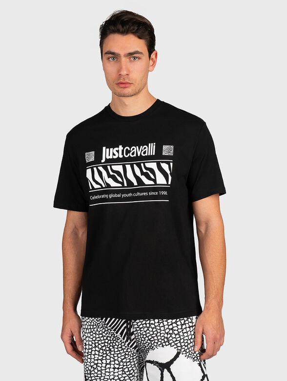 Cotton T-shirt with contrasting print - 1