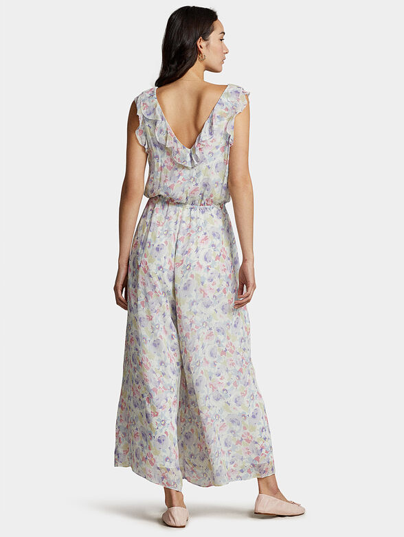 Floral print sleeveless jumpsuit - 1