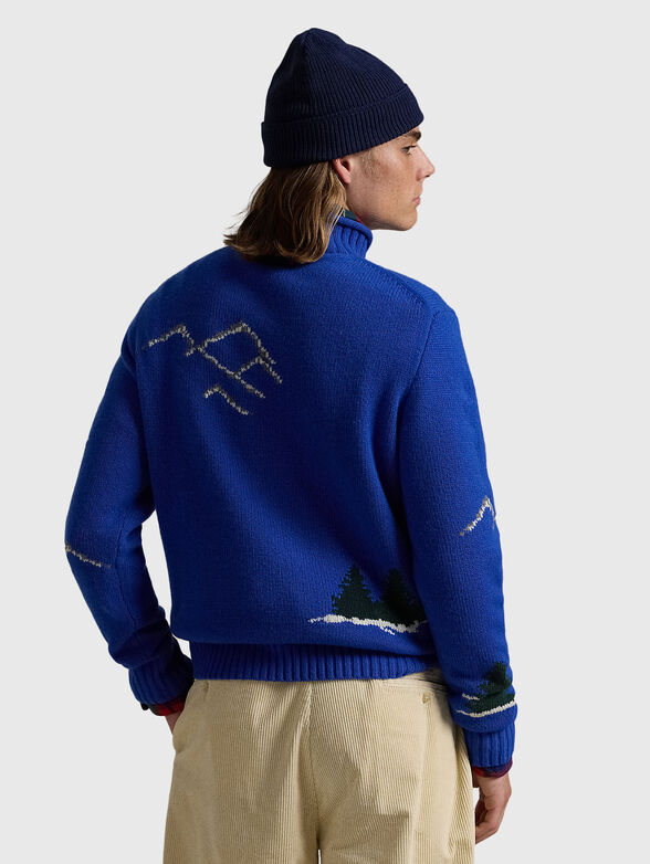 Blue unisex sweater with Polo Bear motif - 3