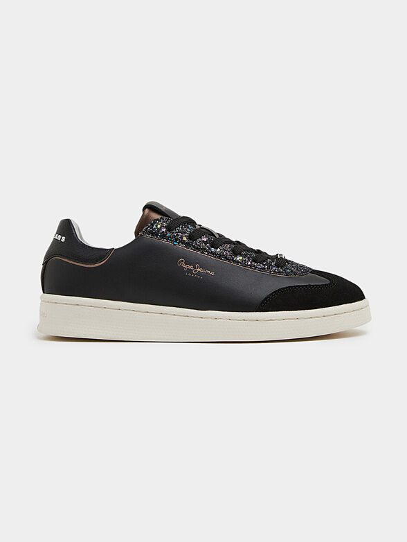 MILTON black leather sneakers  - 1