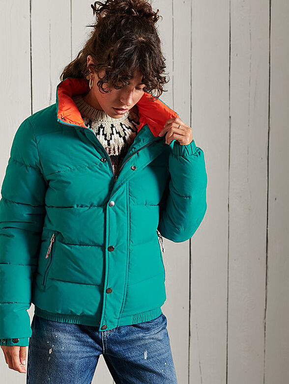 Puffer jacket with logo detail on the sleeve - 1