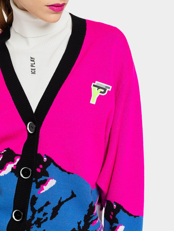 Cardigan with colorful print - 4