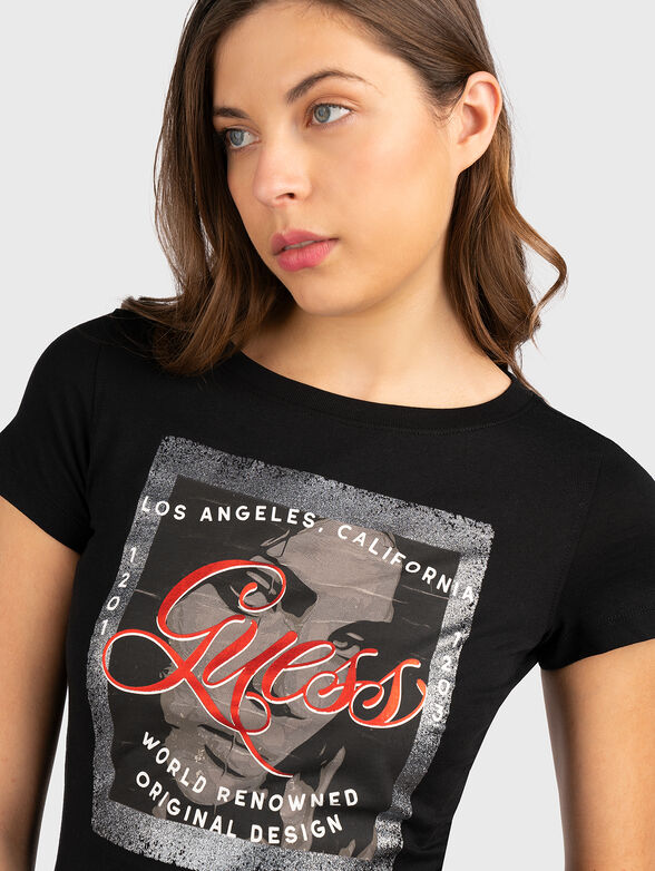Black T-shirt with print - 4