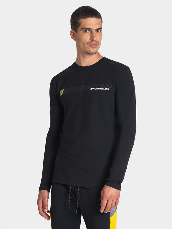 Blouse with long sleeve and logo print - 1