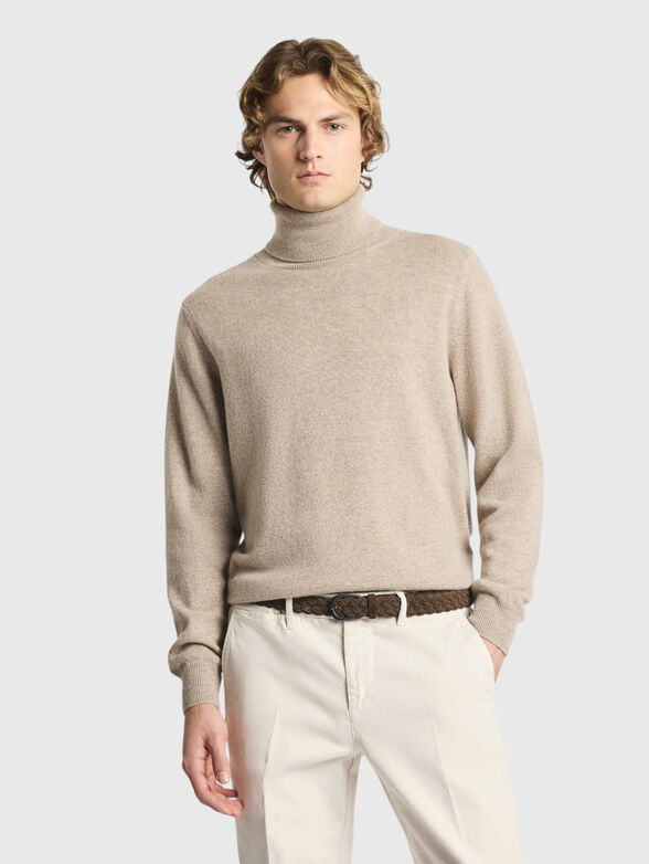 Cashmere sweater with polo collar - 1
