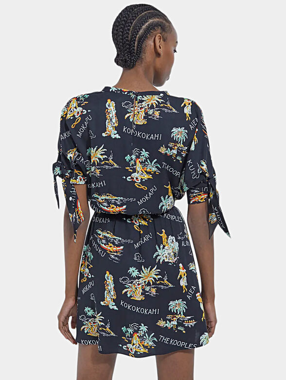 Black dress with colorful print - 1