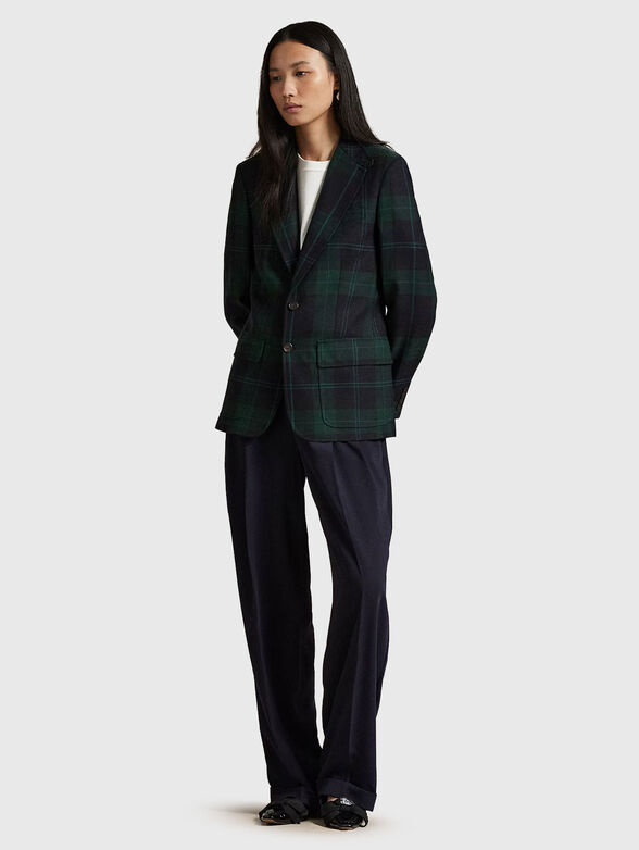 Single breasted plaid wool blazer - 2