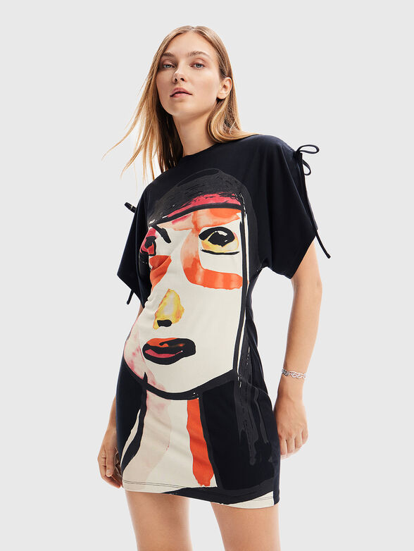 Mini dress with art print - 1