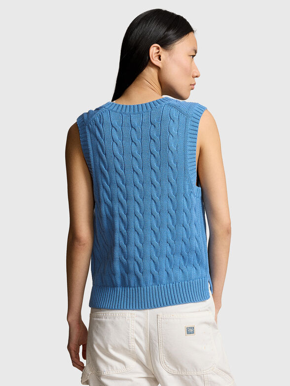 V-neck sleeveless knitted sweater - 3