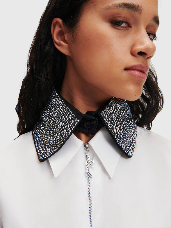 Black collar with appliqued rhinestones - 2