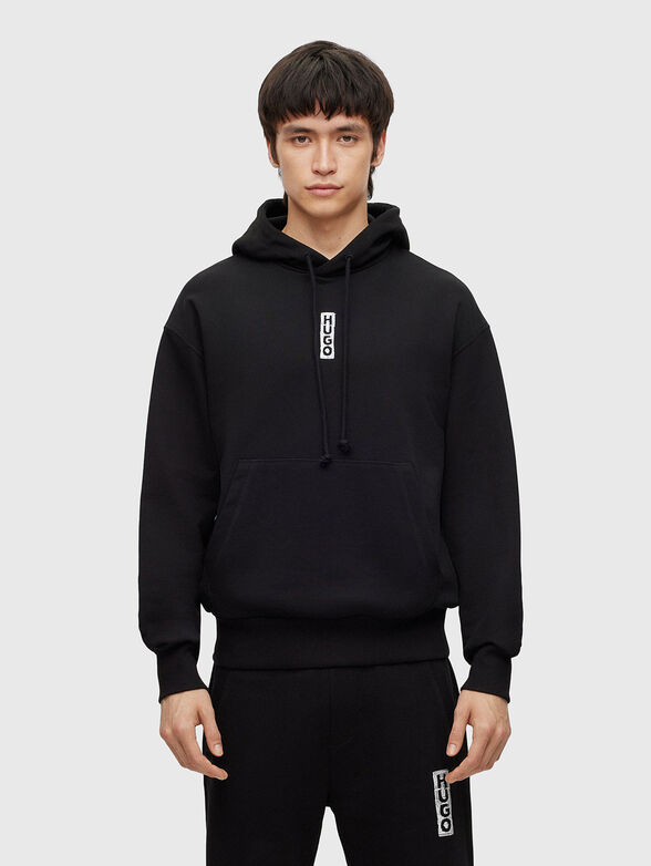 Black sweatshirt with vertical logo - 1