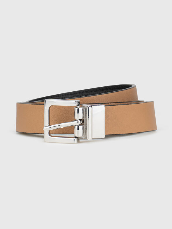 Double-sided leather belt in black - 2