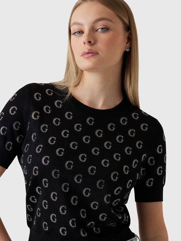 JASMINE cropped sweater with rhinestones - 4