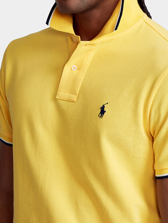 Cotton polo-shirt in yellow color - 2
