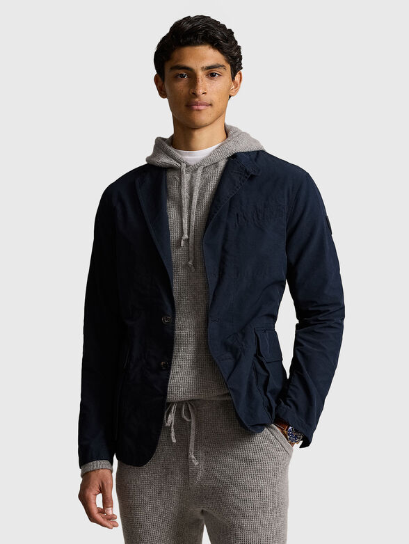 Jacket with logo patch on sleeve - 0