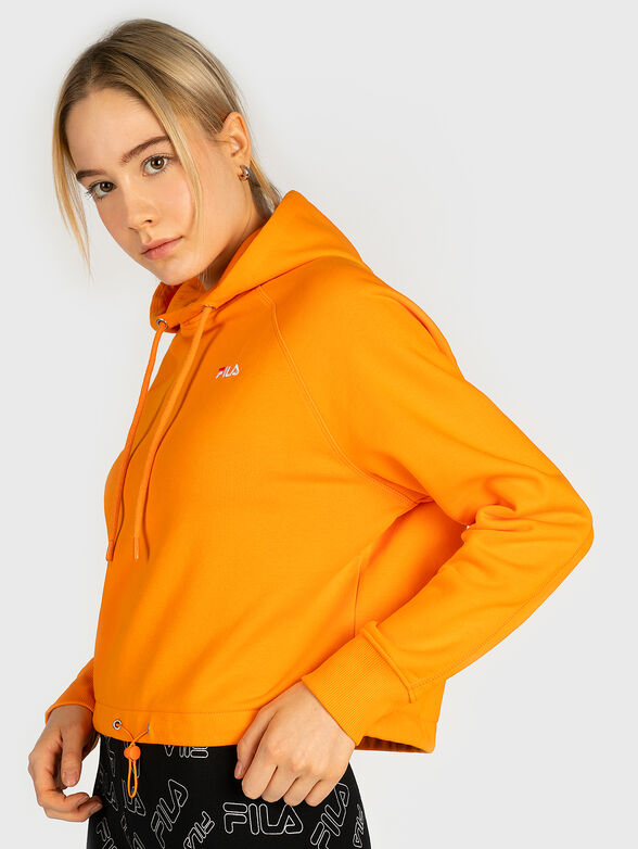Cropped hoodie in orange color - 2