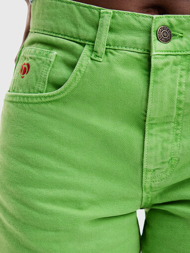 Denim short in green  - 5