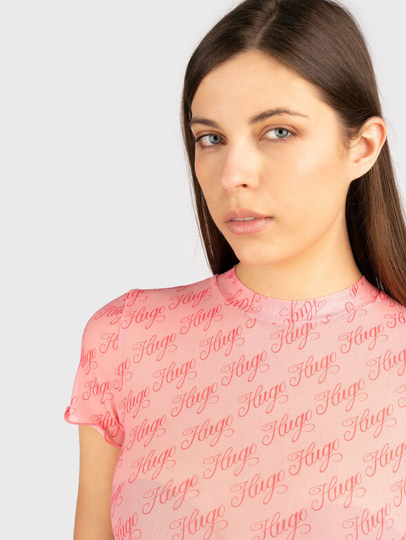 Short T-shirt with logo print - 4