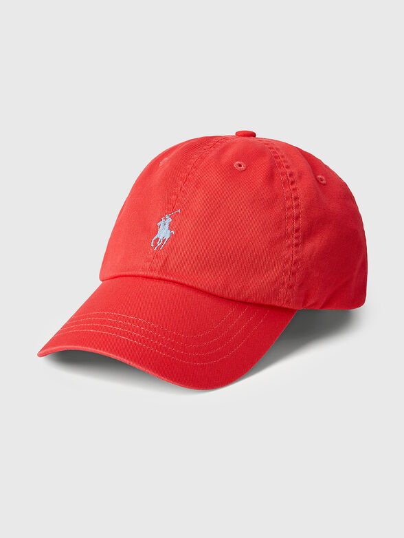 Cotton cap in coral colour - 1