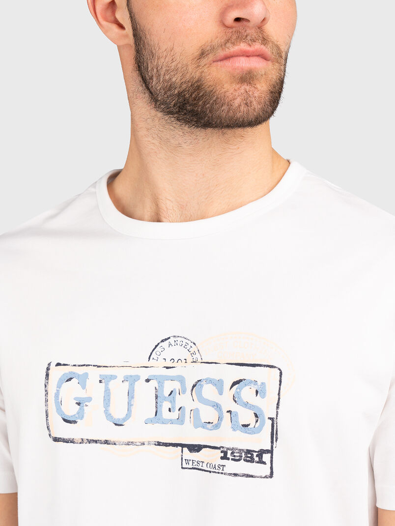 Logo print T-shirt in dark blue  - 3