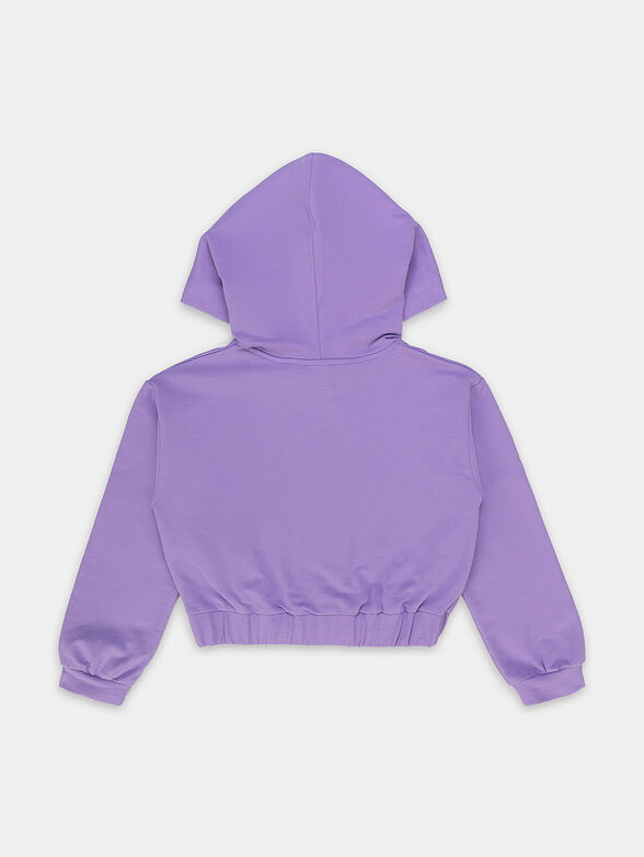 Sweatshirt in purple color with zip and hood - 2
