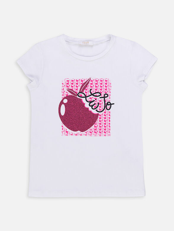 White T-shirt with colorful logo print - 1