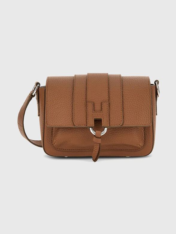 Genuine leather bag with a flap - 1