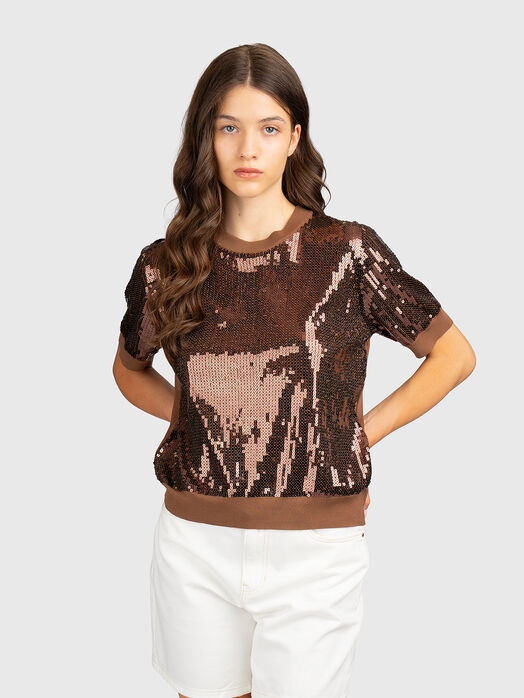 Blue sequined sweater