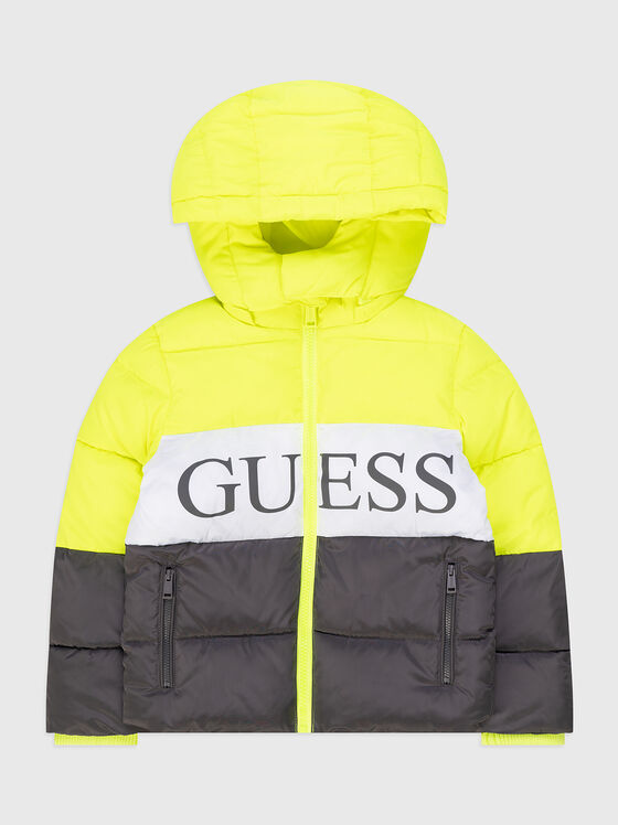 Padded jacket with hood and logo - 1